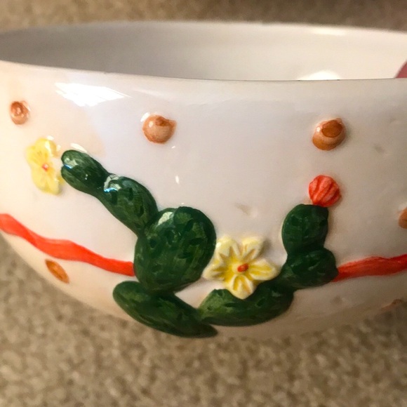 Southwest 6-Piece Glazed Ceramic Chip & Dip Large Serving Set - Picture 12 of 17